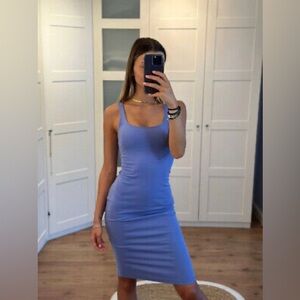 Zara blue body con dress.